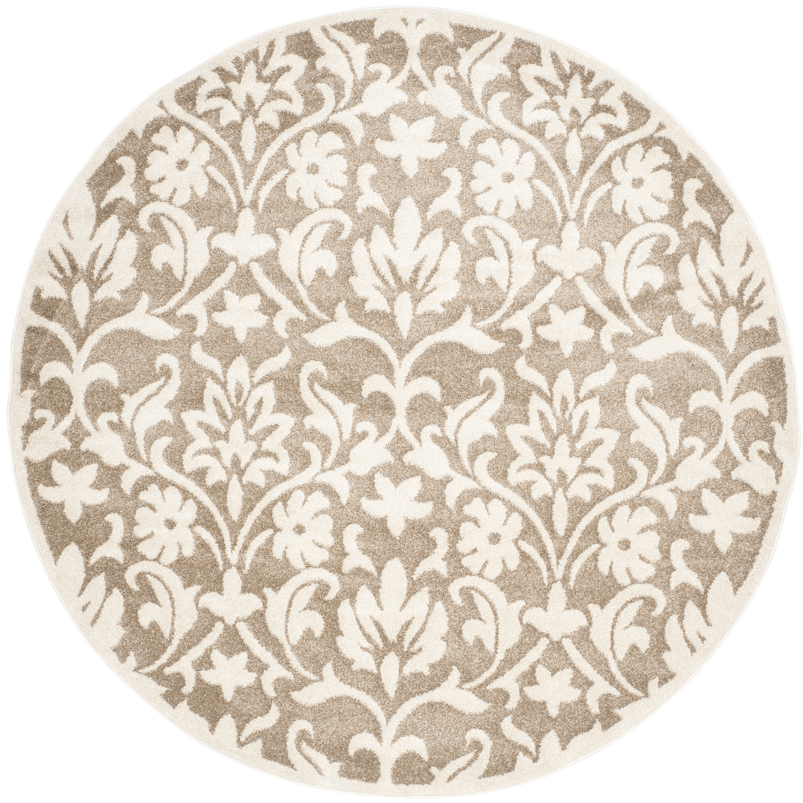 Arlo Home Indoor/Outdoor Woven Area Rug, AMT424S, Wheat/Beige,  7' X 7' Round - Image 0
