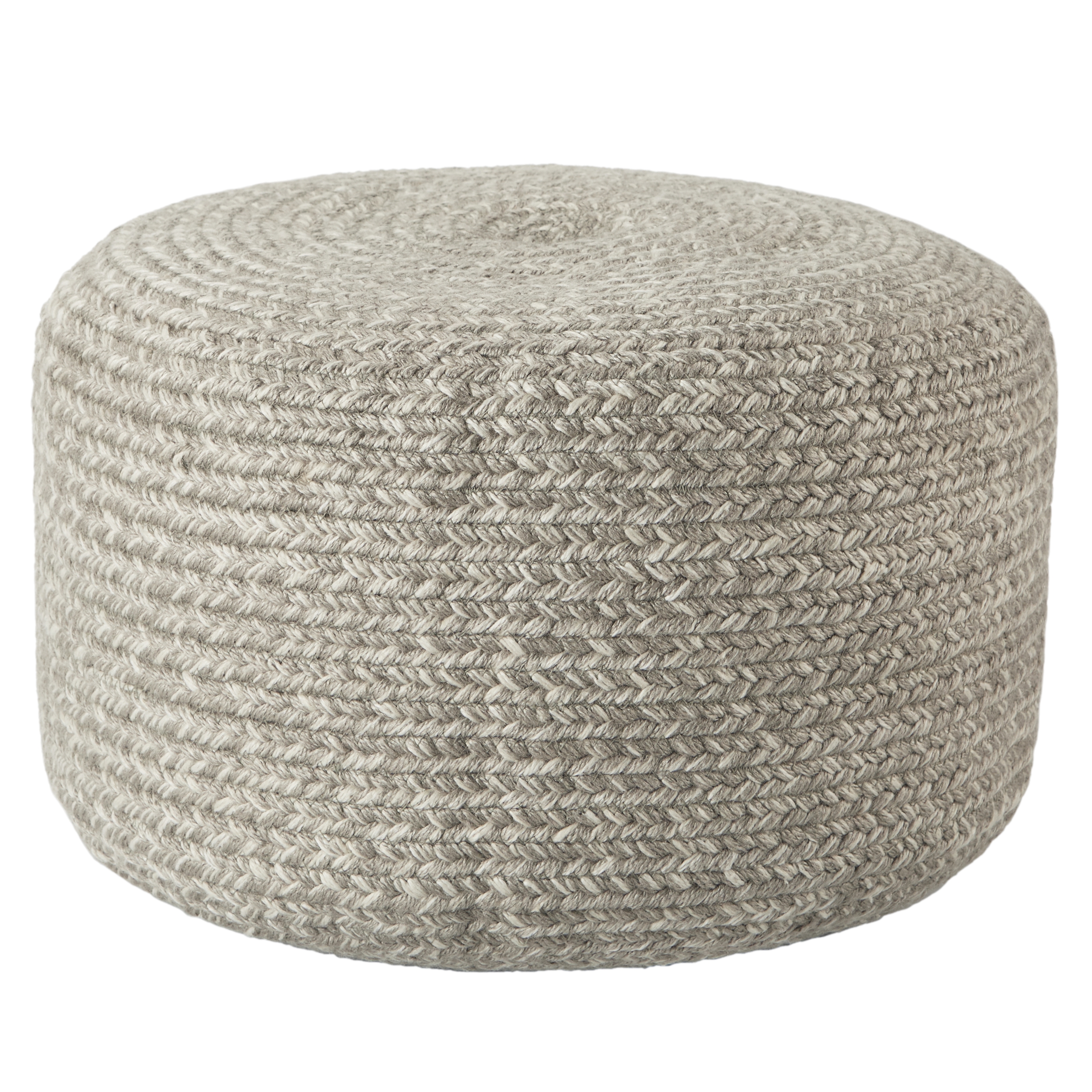 Vibe by Santa Rosa Indoor/ Outdoor Solid Gray/ Cream Cylinder Pouf - Image 0