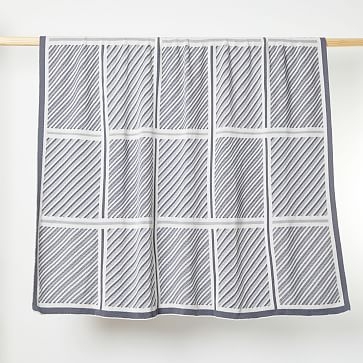 MADE HERE NEW YORK CLASSIC CROSSINGS COTTON THROW BLANKET Tan Combo - Image 1
