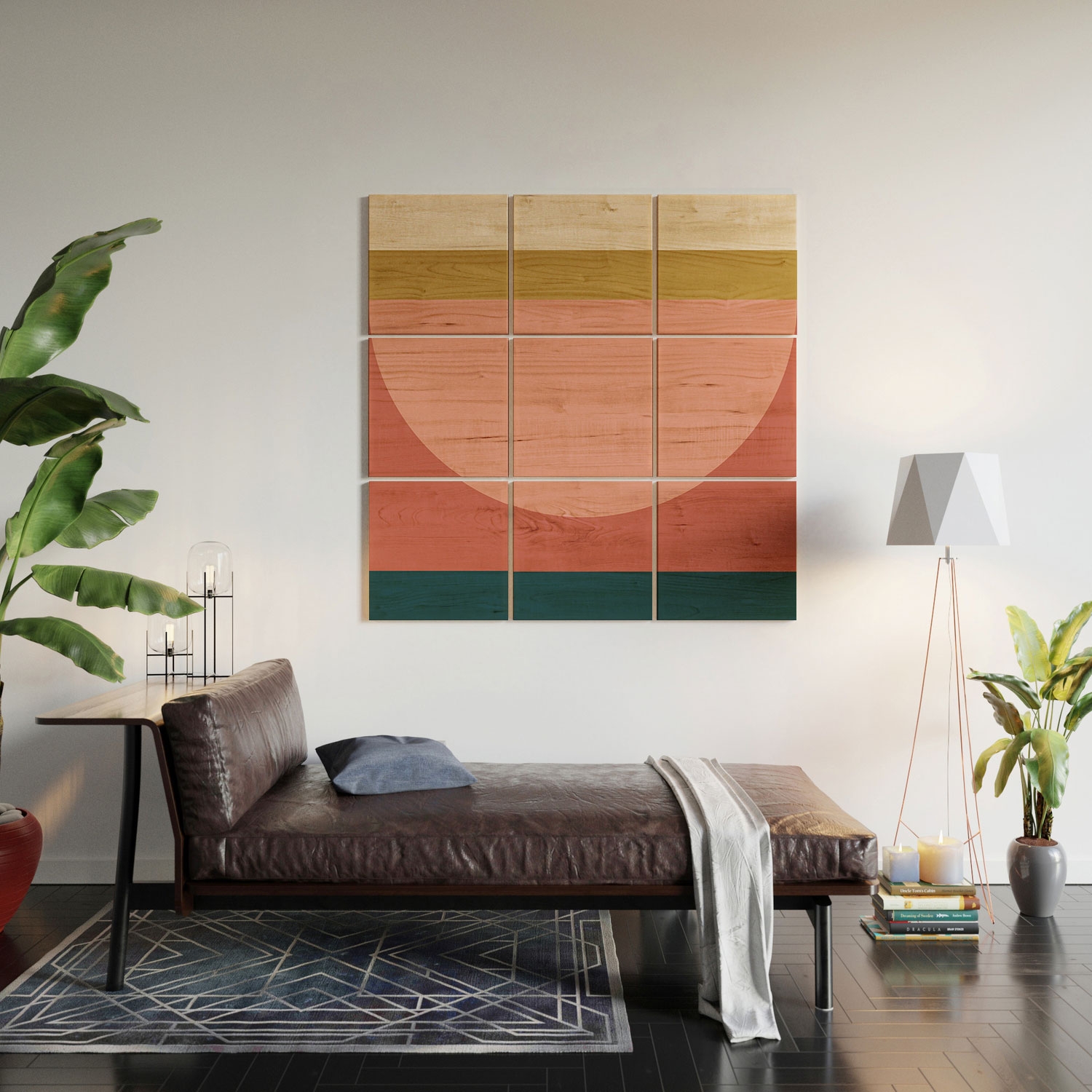 Maximalist Geometric 03 by The Old Art Studio - Wood Wall Mural3' X 3' (Nine 12" Wood Squares) - Image 1