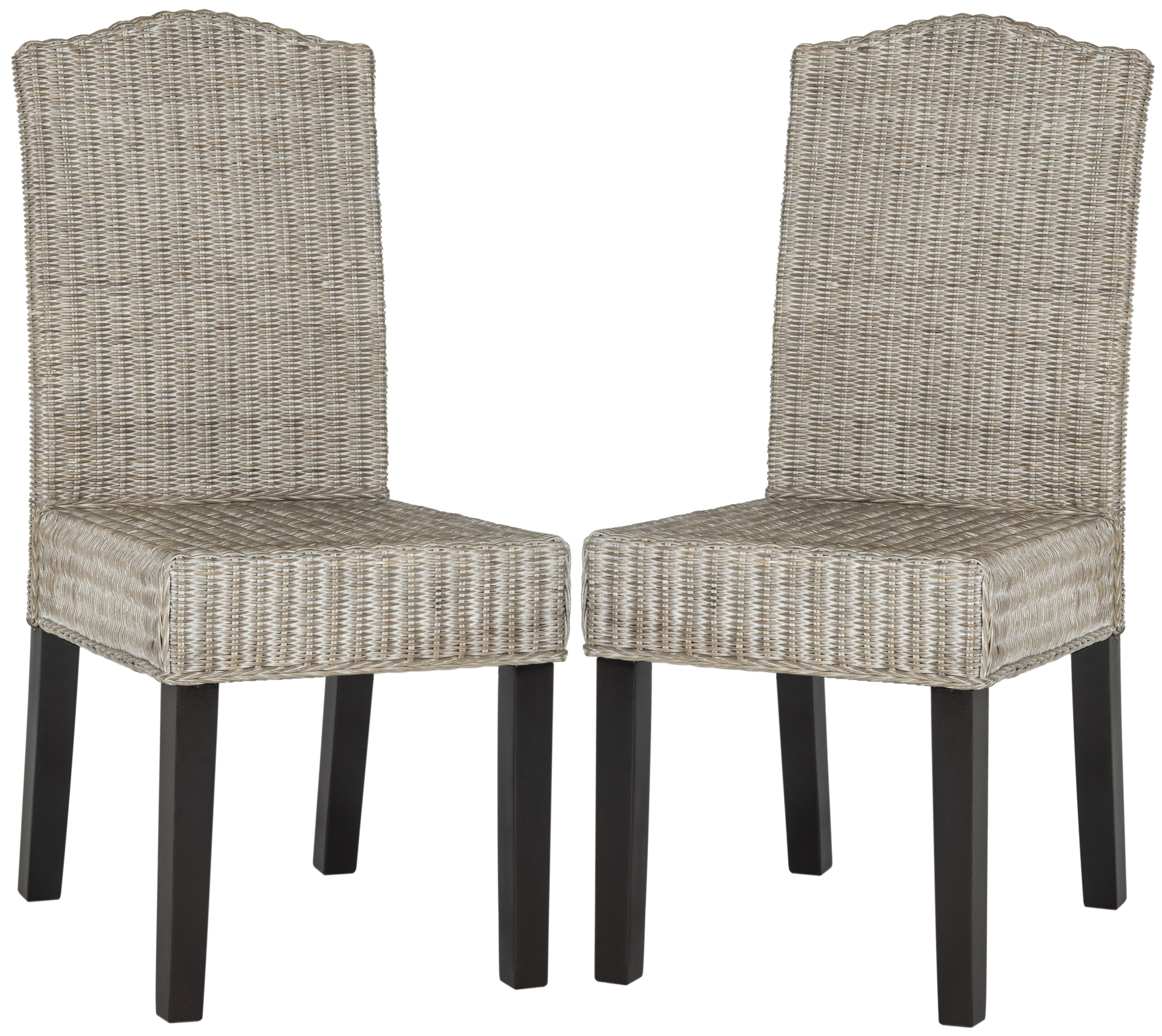 Odette 19''H Wicker Dining Chair - Antique Grey - Safavieh - Image 0
