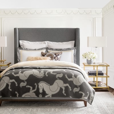 Presidio Tall Bed, 60, Queen, Signature Velvet, Grey Cloud, Grey Leg - Image 1