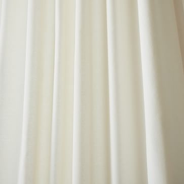 Cotton Velvet Curtain, 48"x96", Alabaster - Image 1