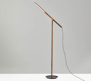 Saxton LED Wood Floor Lamp, Black - Image 2