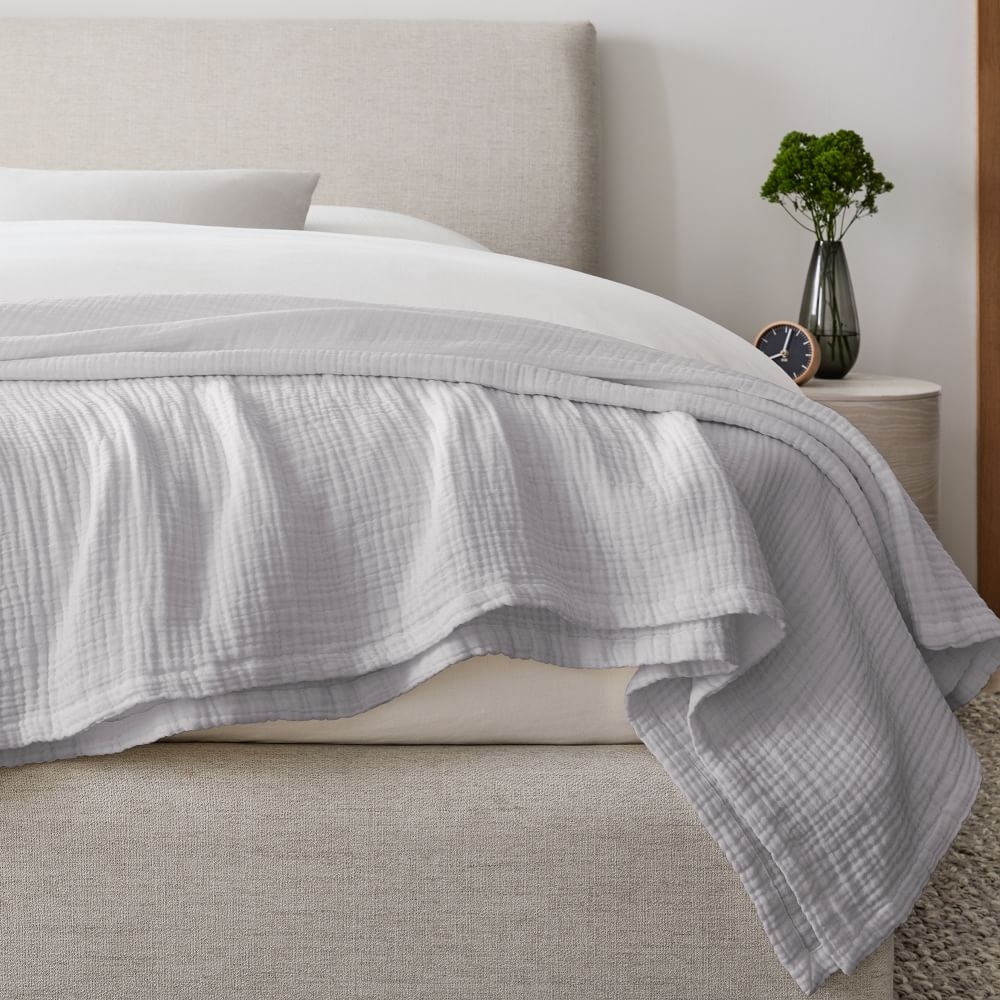 Dreamy Gauze Cotton Blanket, Full/Queen, Frost Gray - Image 0
