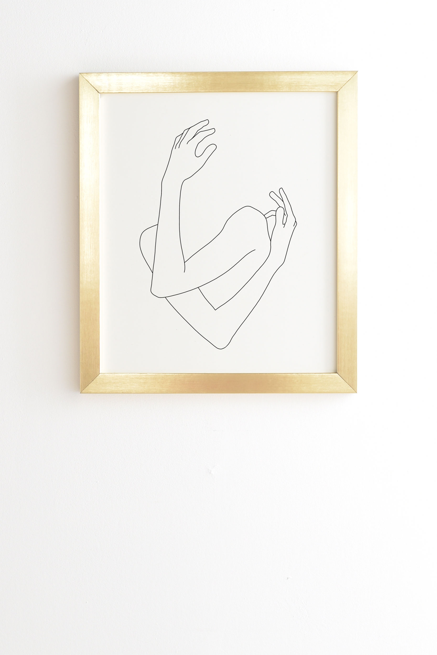 Crossed Arms Illustration Jill by The Colour Study - Framed Wall Art Basic Gold 20" x 20" - Image 0