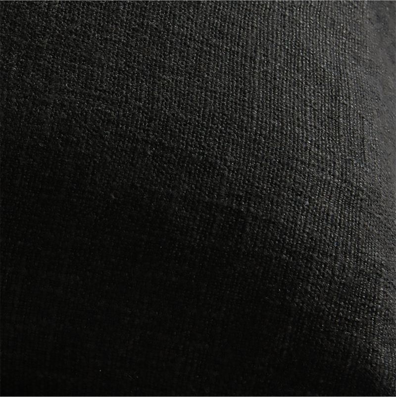 Ink Black 20'' Organic Laundered Linen with Feather Pillow - Image 6
