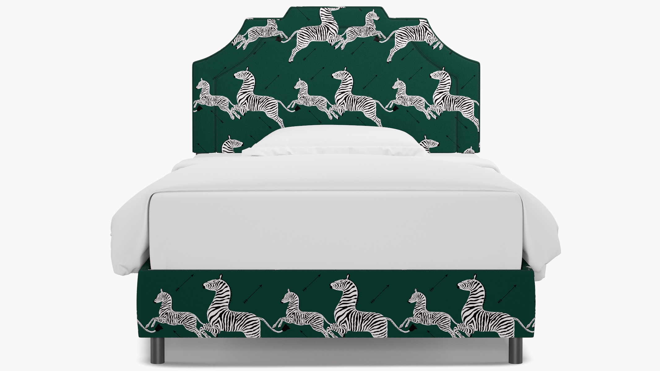 Art Deco Bed, Emerald Zebra, Full - Image 0