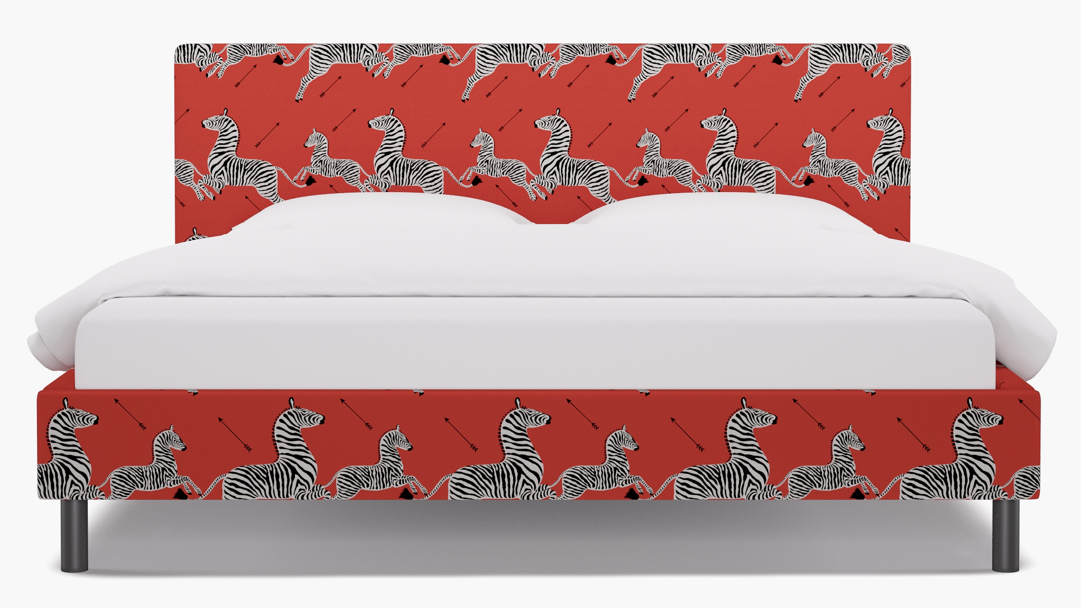 Tailored Platform Bed, Coral Zebra, King - Image 0