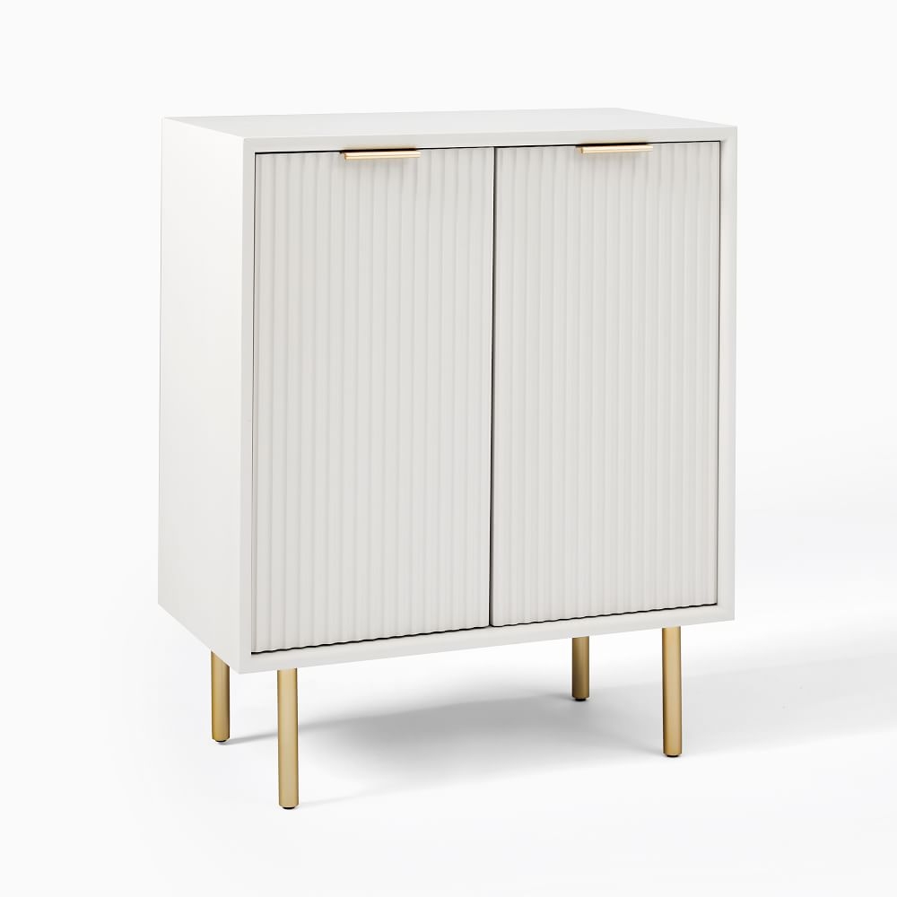 Entry Cabinet, White & Brass - Image 0