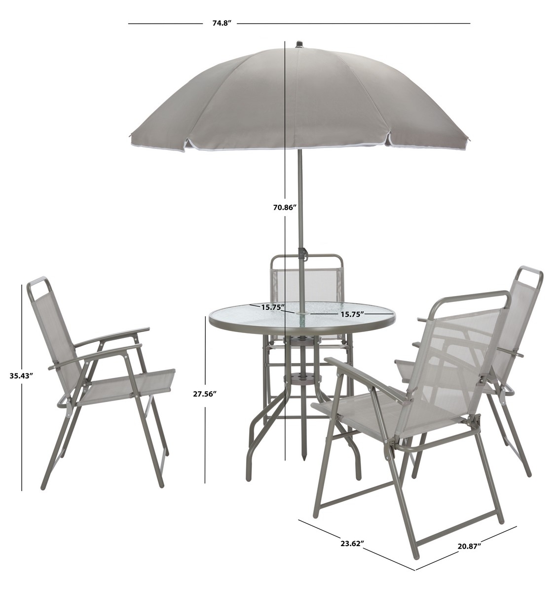 Monico Dining Set - Grey - Safavieh - Image 9
