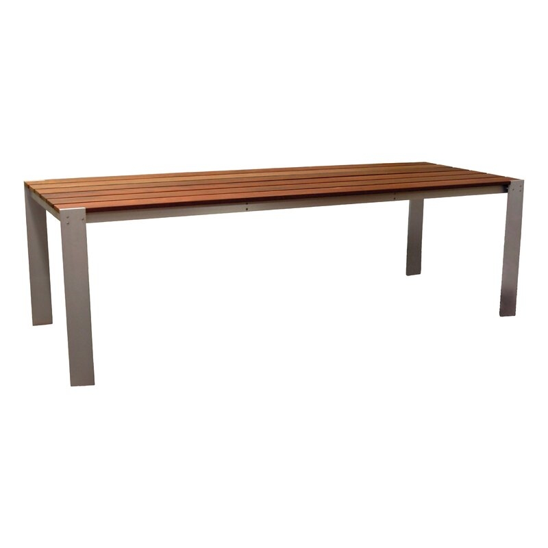 Modern Outdoor Luma Solid Wood Dining Table Table Size: 34"x34", Finish: Brazilian Walnut - Image 0