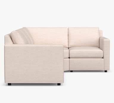 Sanford Square Arm Upholstered Left Arm 3-Piece Wedge Sectional, Polyester Wrapped Cushions, Performance Boucle Pebble - Image 2