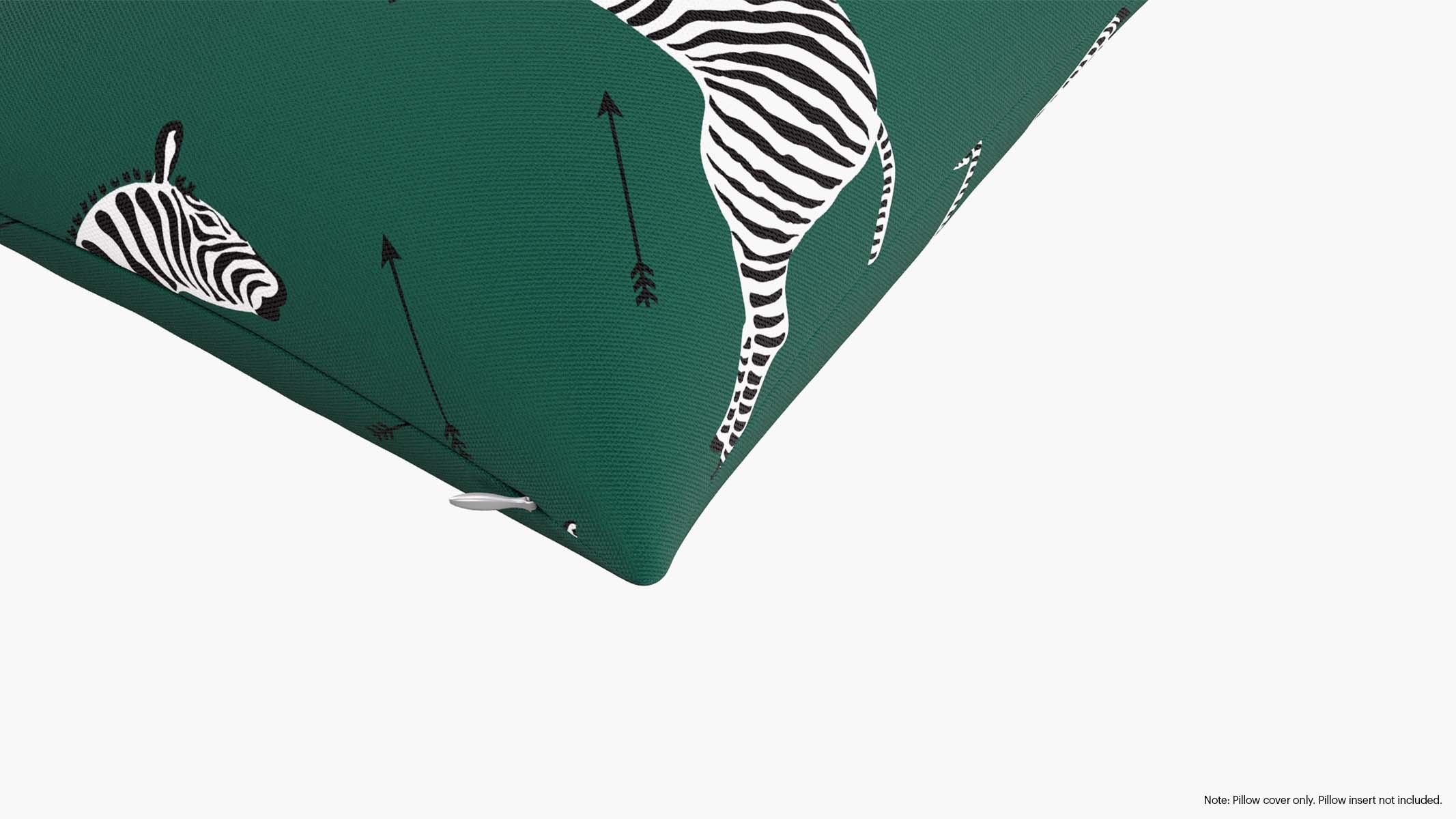 Throw Pillow Cover 16", Emerald Zebra, 16" x 16" - Image 1