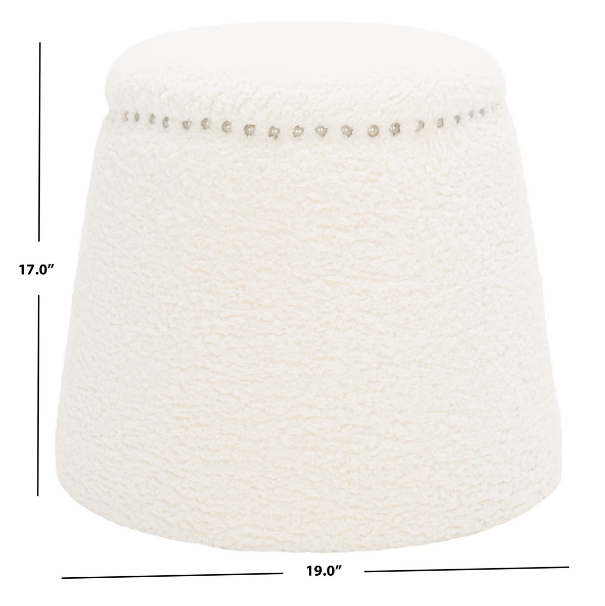 Ellerose Ottoman - Ivory - Image 7