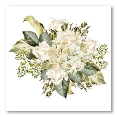 Beautiful Bouquet With Hudrangea And Roses - Farmhouse Canvas Wall Art Print PT35398 - Image 0
