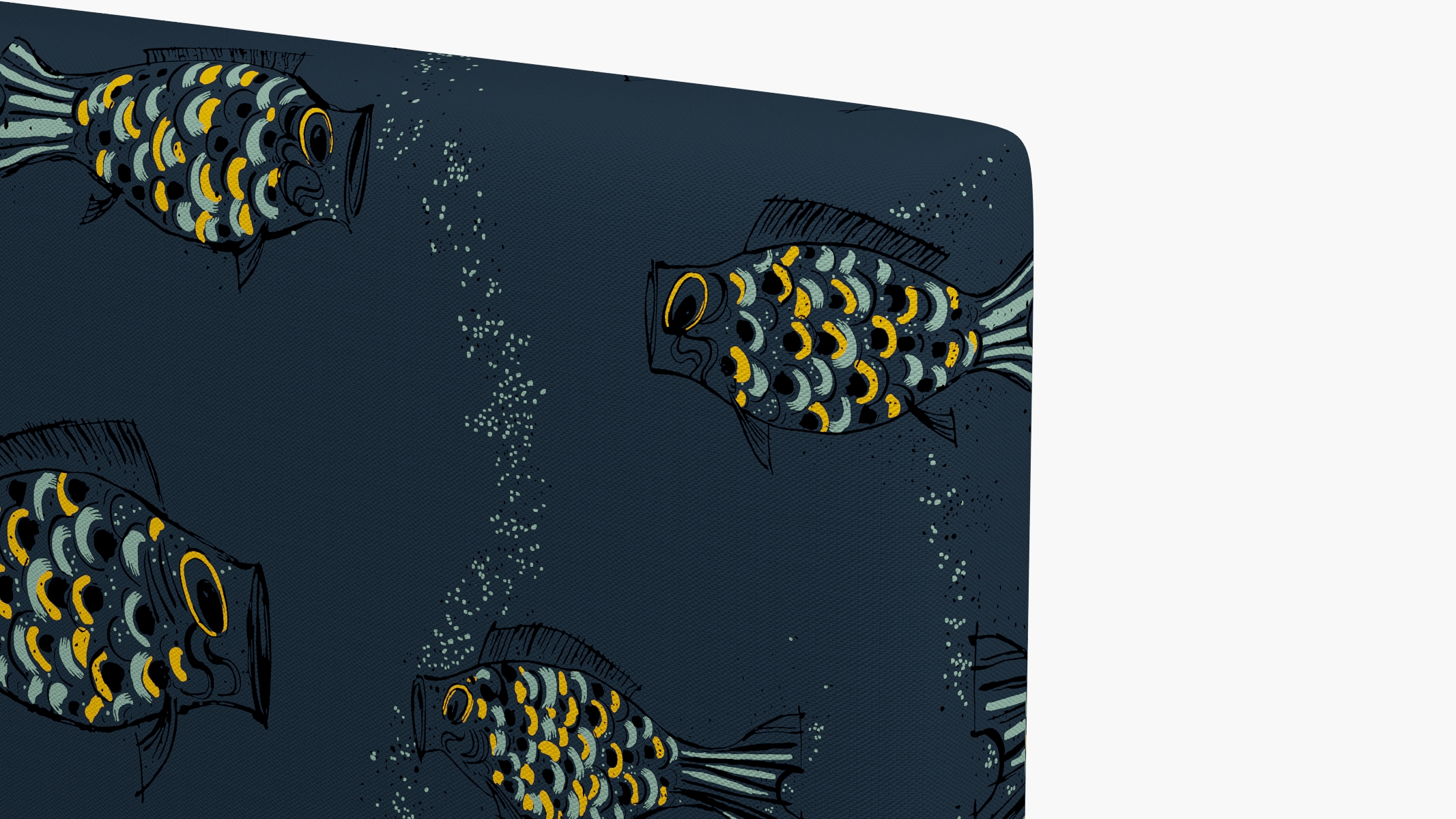 Square Back Headboard, Indigo Sakana, Full - Image 2