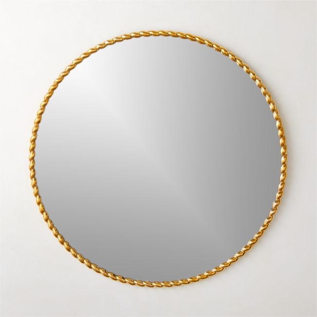 Carrick Round Polished Brass Wall Mirror 36" - Image 0