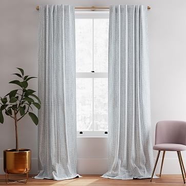 Bomu Curtain, Set of 2, Blue Teal 48"x96" - Image 0