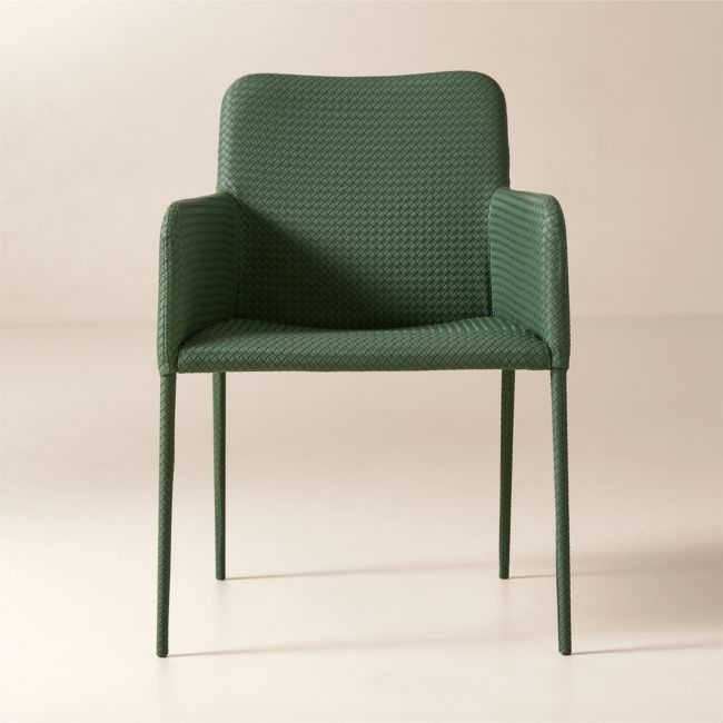 Duke Green Vegan Leather Dining Armchair - Image 0