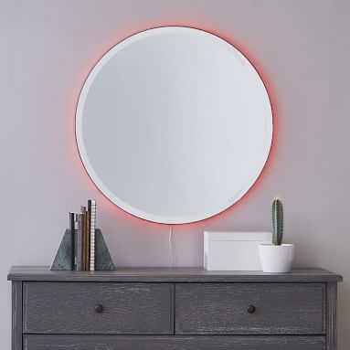 Ombre Ambient Backlit LED Mirror, Round - Image 5