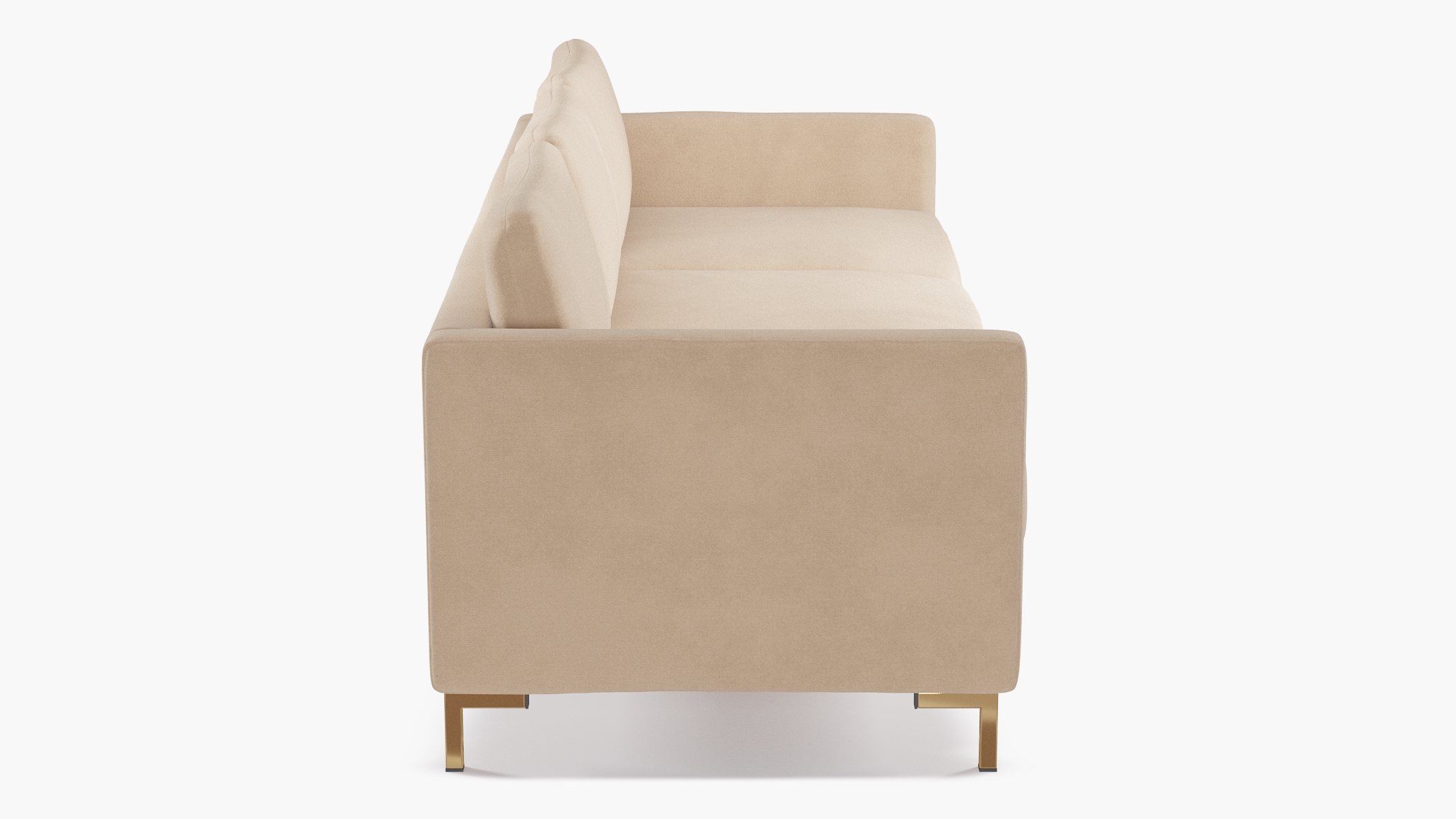 Modern Sofa, Pearl Velvet, Brass - Image 2