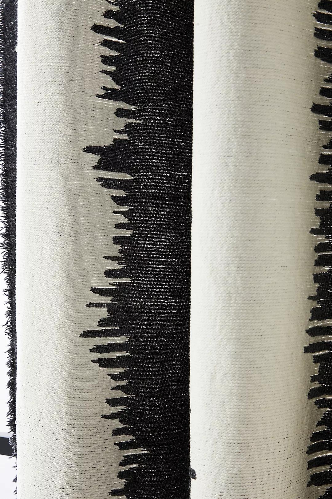 Maiko Jacquard-Woven Curtain, Black, 50" x 84" - Image 1