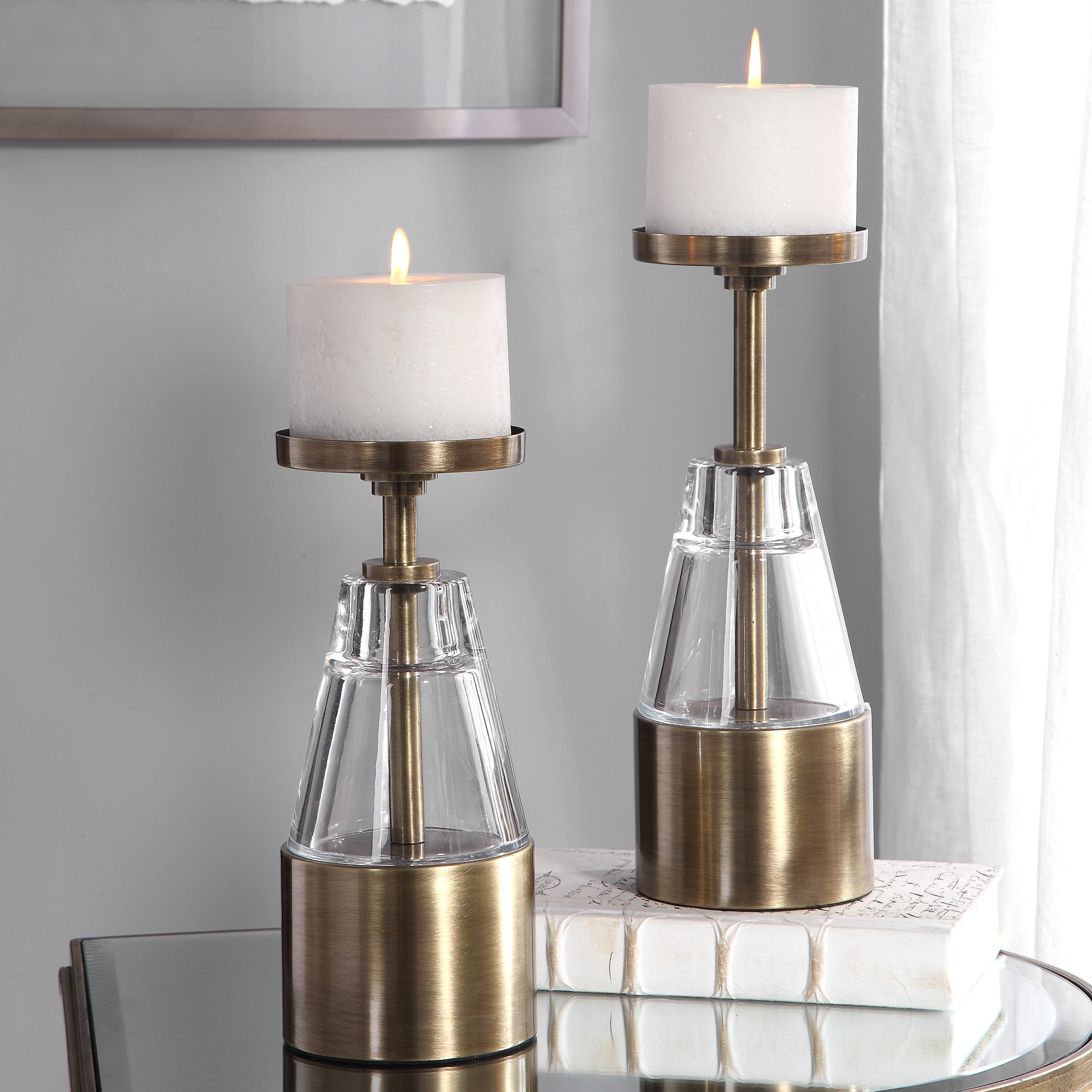 Theirry Crystal Candleholders, Set/2 - Image 0