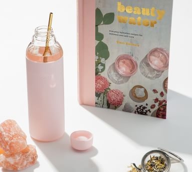 Beauty Water Hydration 2-Piece Gift Set (book &amp; water bottle) - Blush - Image 1