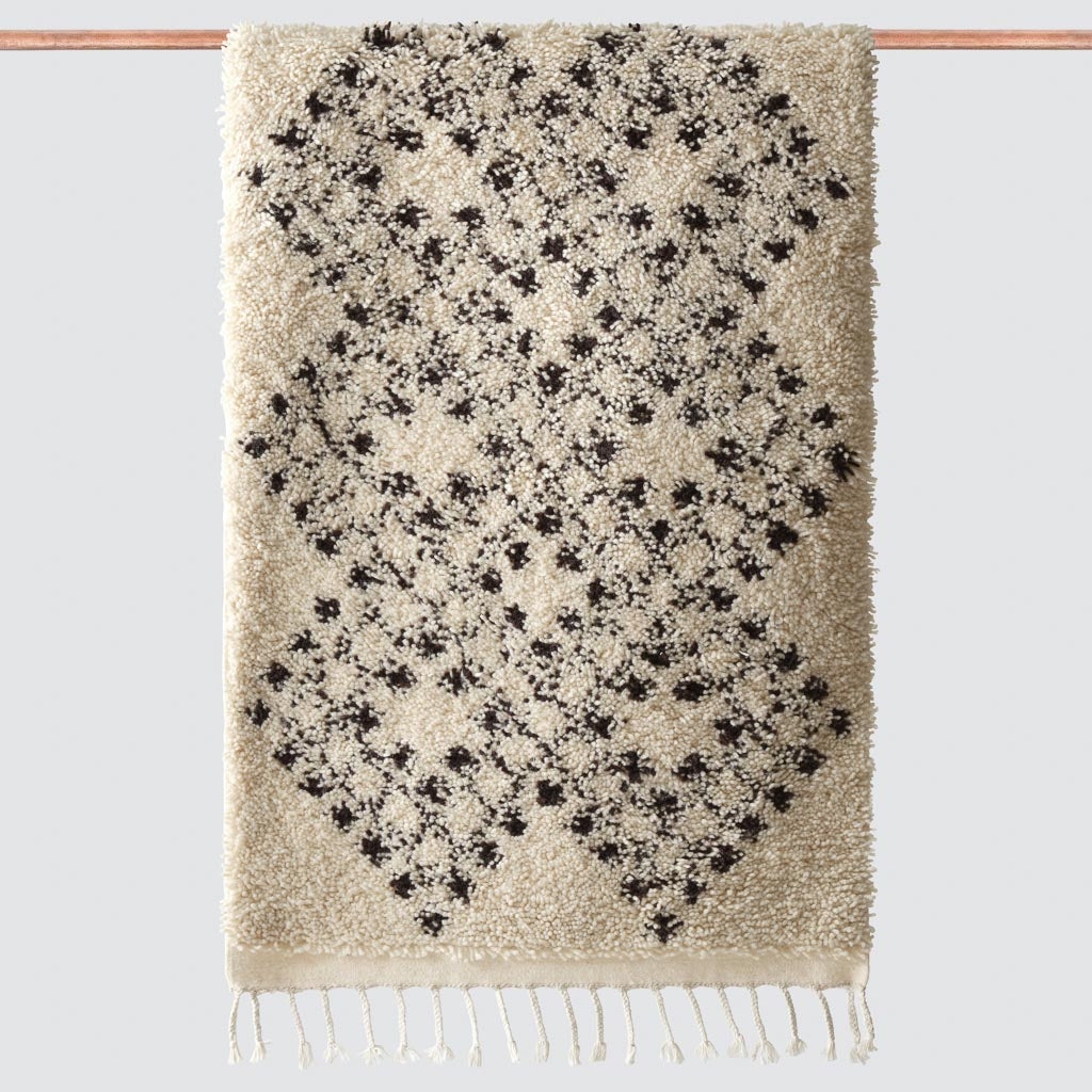 The Citizenry Aziza Hand-Knotted Beni Ourain Accent Rug | 3' x 5' | Black - Image 0