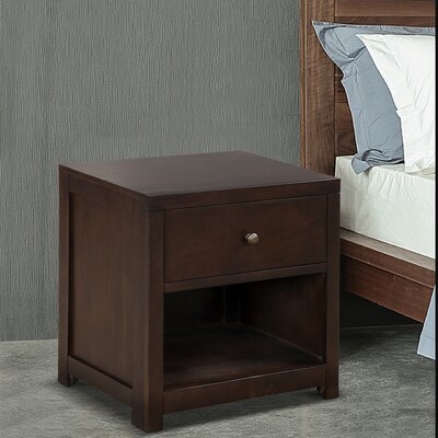 Vintage Aesthetic 1 Drawer Solid Wood Nightstand Sofa End Table In Rich Brown (Nightstand Of Freely Configurable Bedroom Sets)(Brown) - Image 0