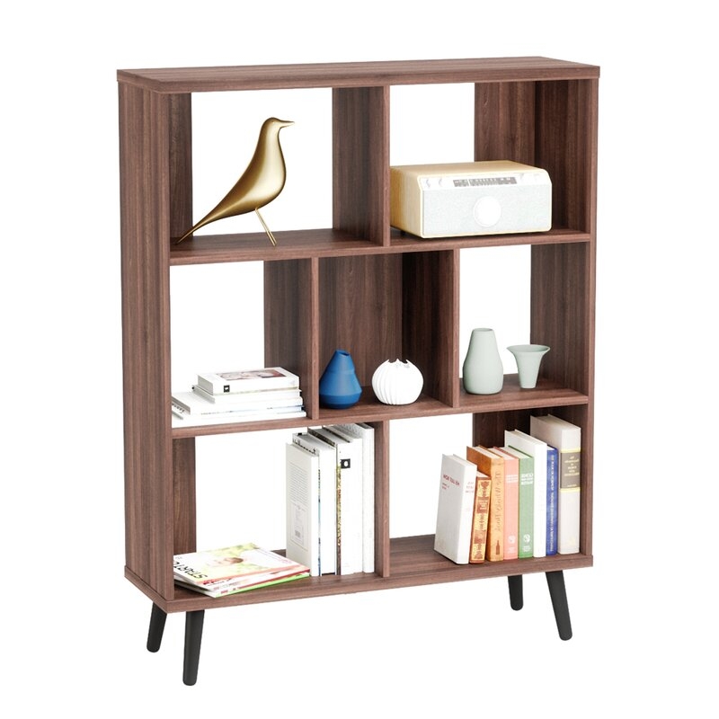 Eseli Geometric Bookcase, Brown - Image 0