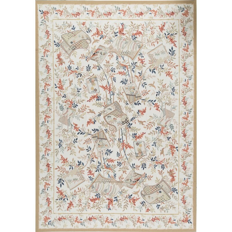 Bokara Rug Co., Inc. Hand-Knotted High-Quality Ivory and Ivory Area Rug - Image 0