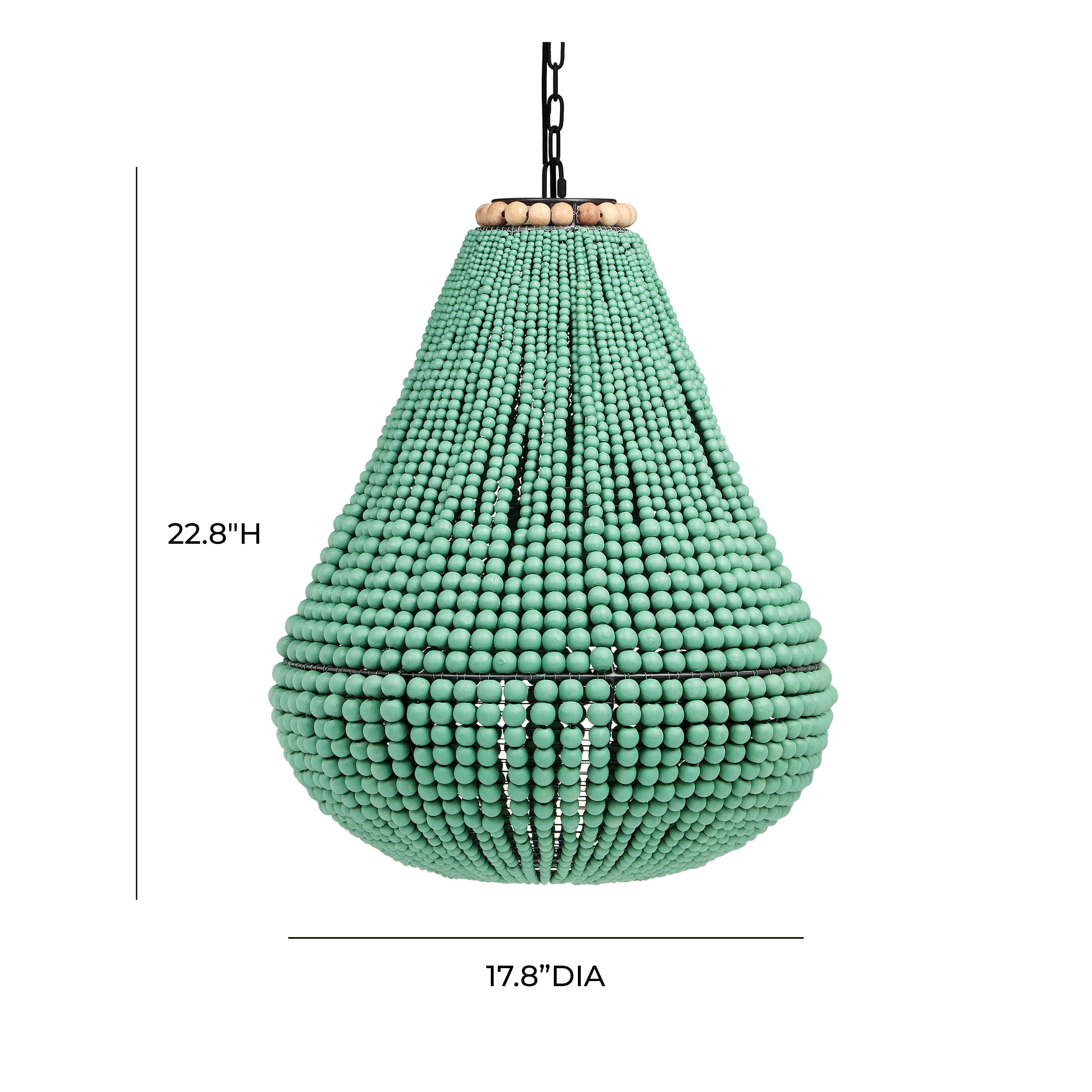 Palani Green Wooden Bead Chandelier - Image 4