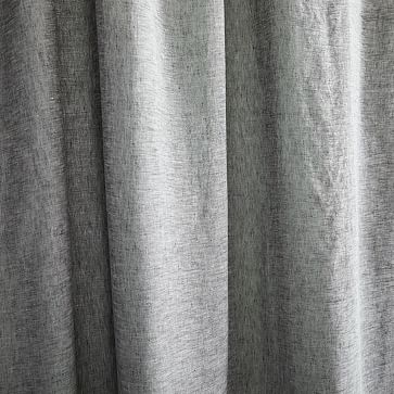 European Flax Linen Shower Curtain, Slate Melange, 72"x74" - Image 1