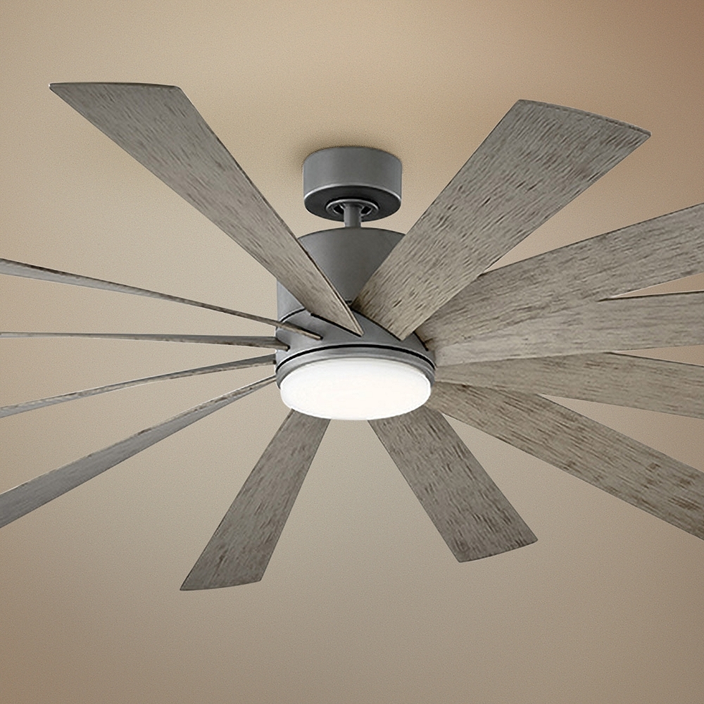80" Modern Forms Windflower Graphite LED Outdoor Ceiling Fan - Style # 58W08 - Image 0