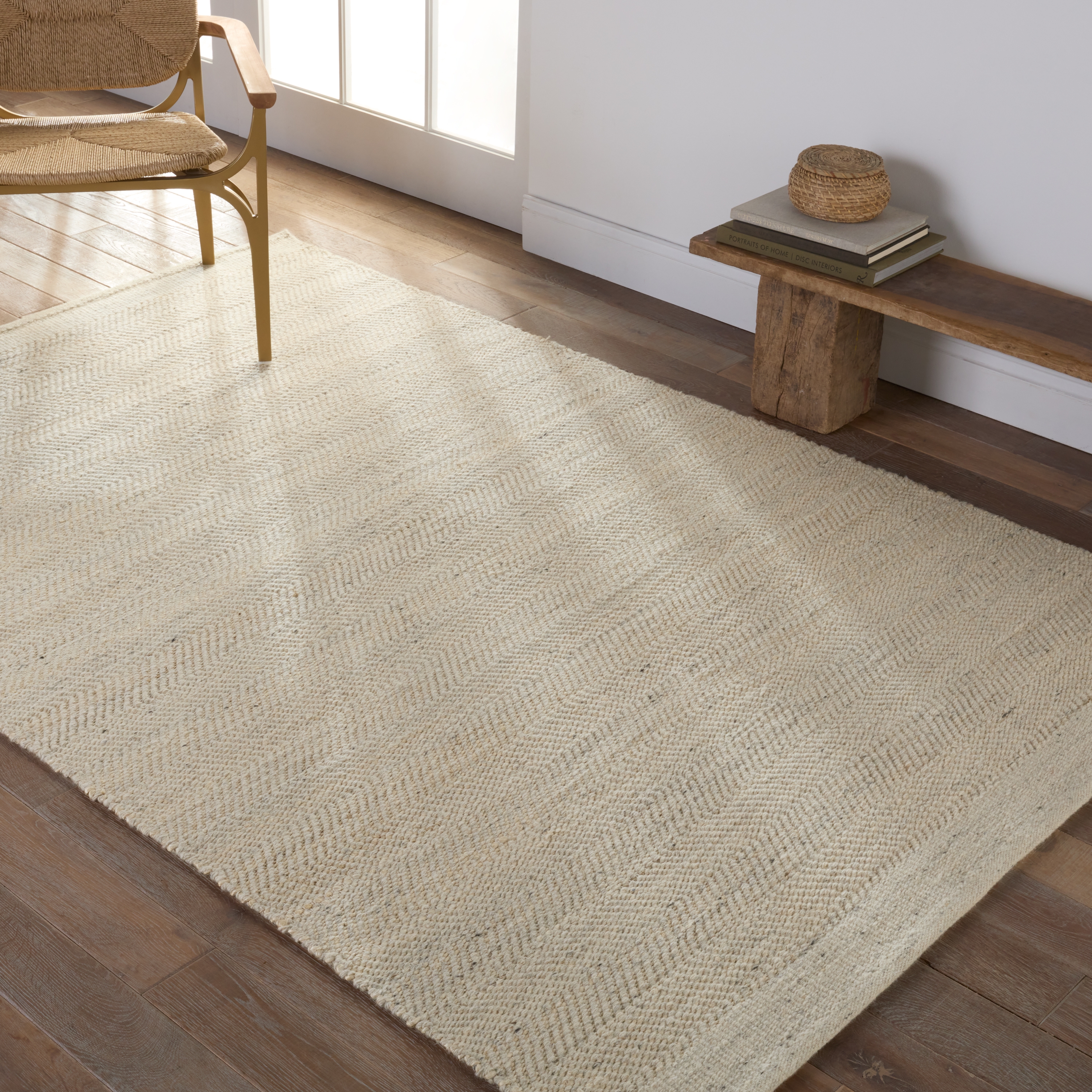 Kate Lester + Esdras Handmade Solid Beige/ Ivory Area Rug (5'X8') - Image 5