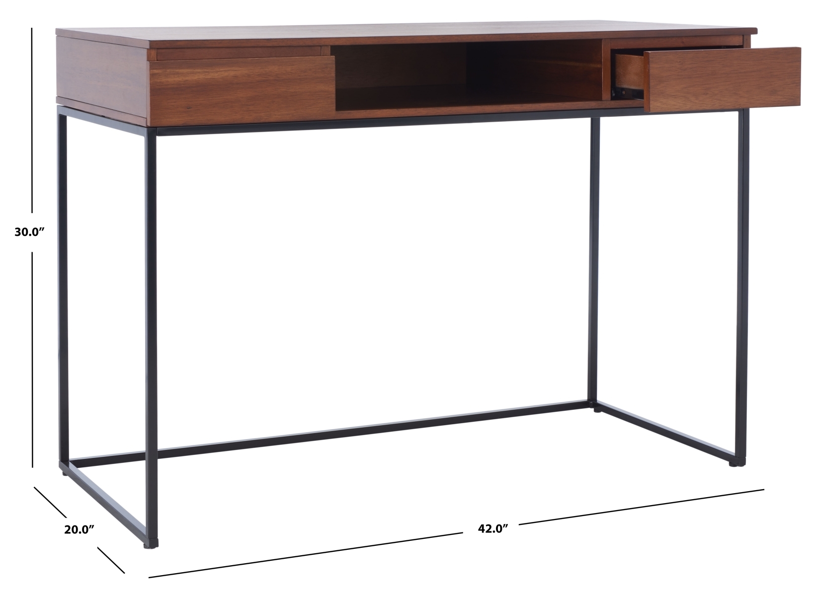 Alric Desk - Brown / Black - Safavieh - Image 7