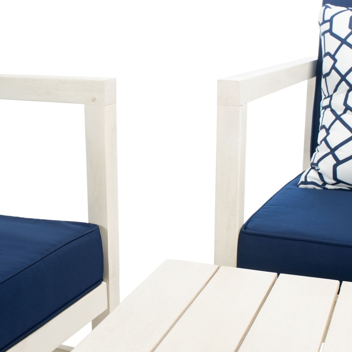 Montez 4 Piece Set - White / Navy - Safavieh - Image 2