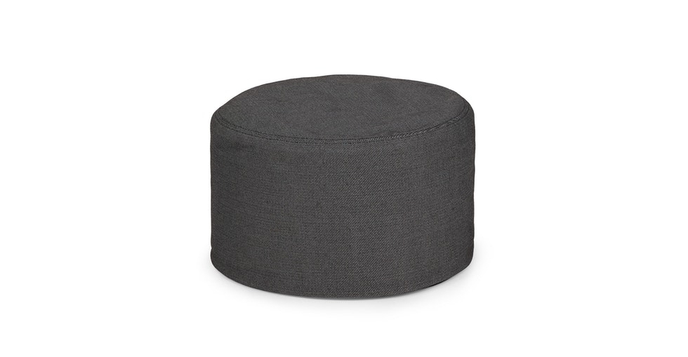 Olara 25" Indoor/Outdoor Pouf - Met Black - Image 0
