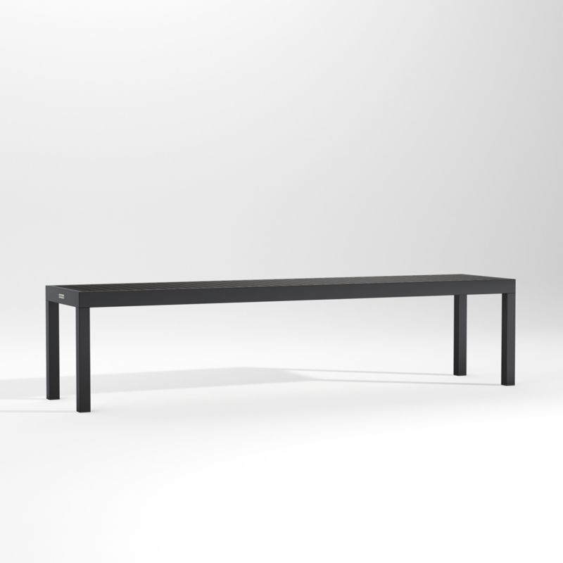 Alfresco Charcoal Grey Sunbrella ® Outdoor Dining Bench Cushion - Image 1