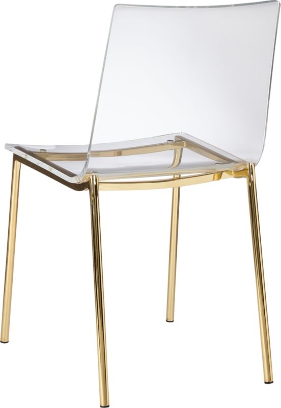 Chiaro Clear Dining Chair with Gold Legs - Image 4