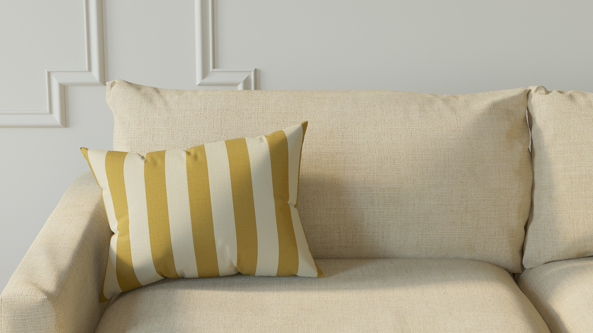 Throw Pillow 14" x 20", Citrine Cabana Stripe, 14" x 20" - Image 2
