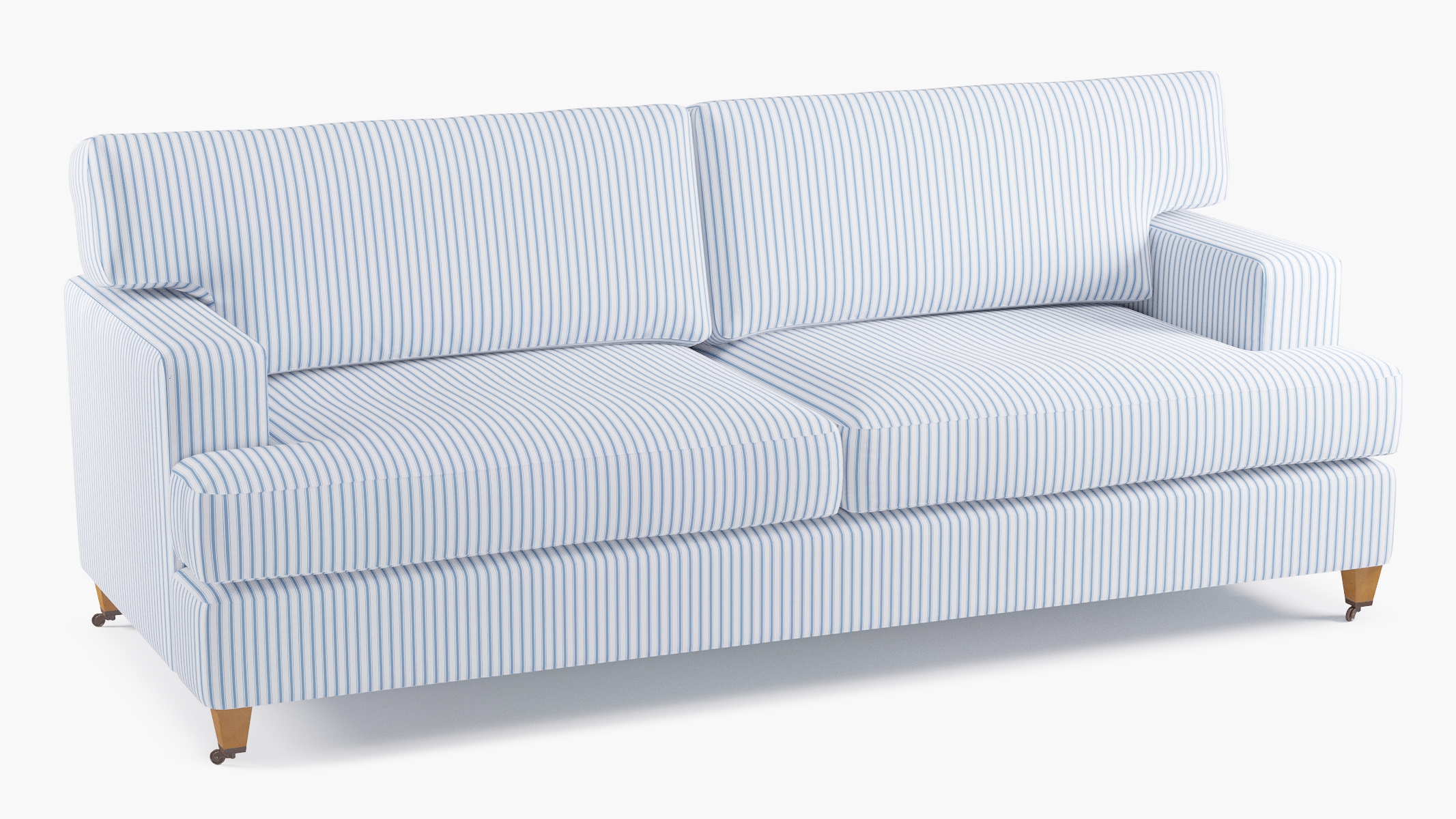 Classic Sofa, Cornflower Classic Ticking Stripe, Oak - Image 1