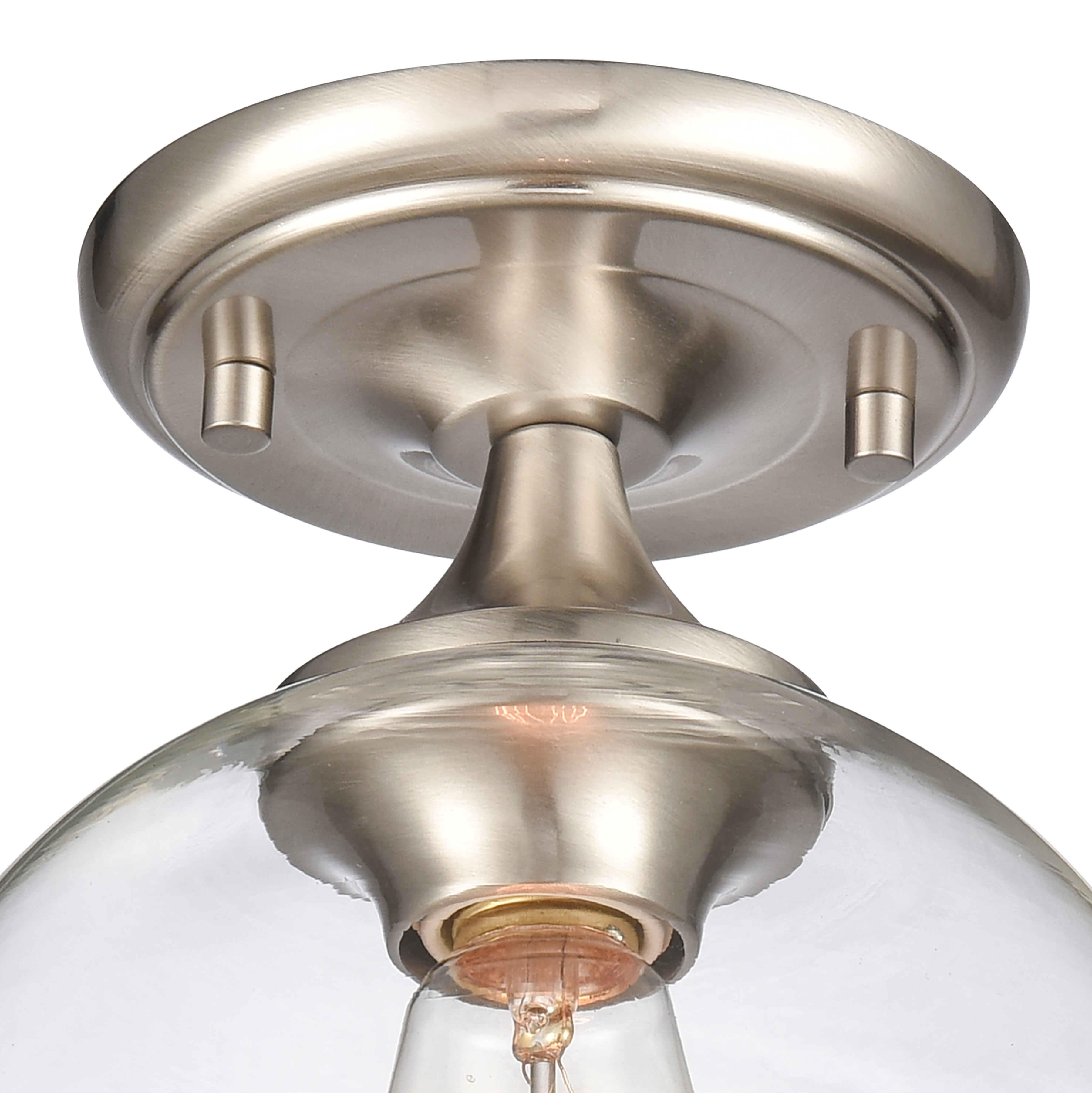 Angie 8'' Wide 1-Light Semi Flush Mount - Satin Nickel - Image 3