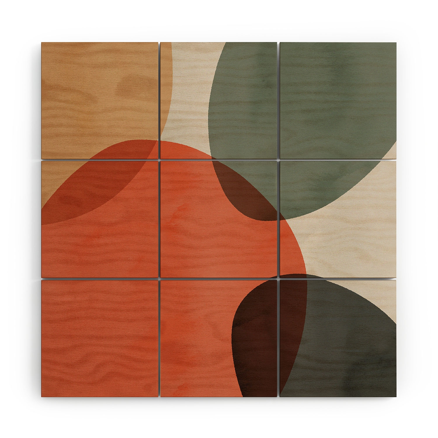 Winter Abstract Theme by Emanuela Carratoni - Wood Wall Mural5' x 5' (Nine 20" wood Squares) - Image 3