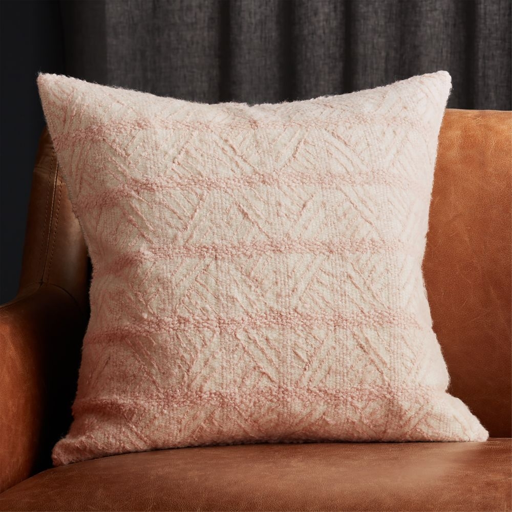 20" Tilda Pink/White Chevron Pillow with Feather-Down Insert - Image 0