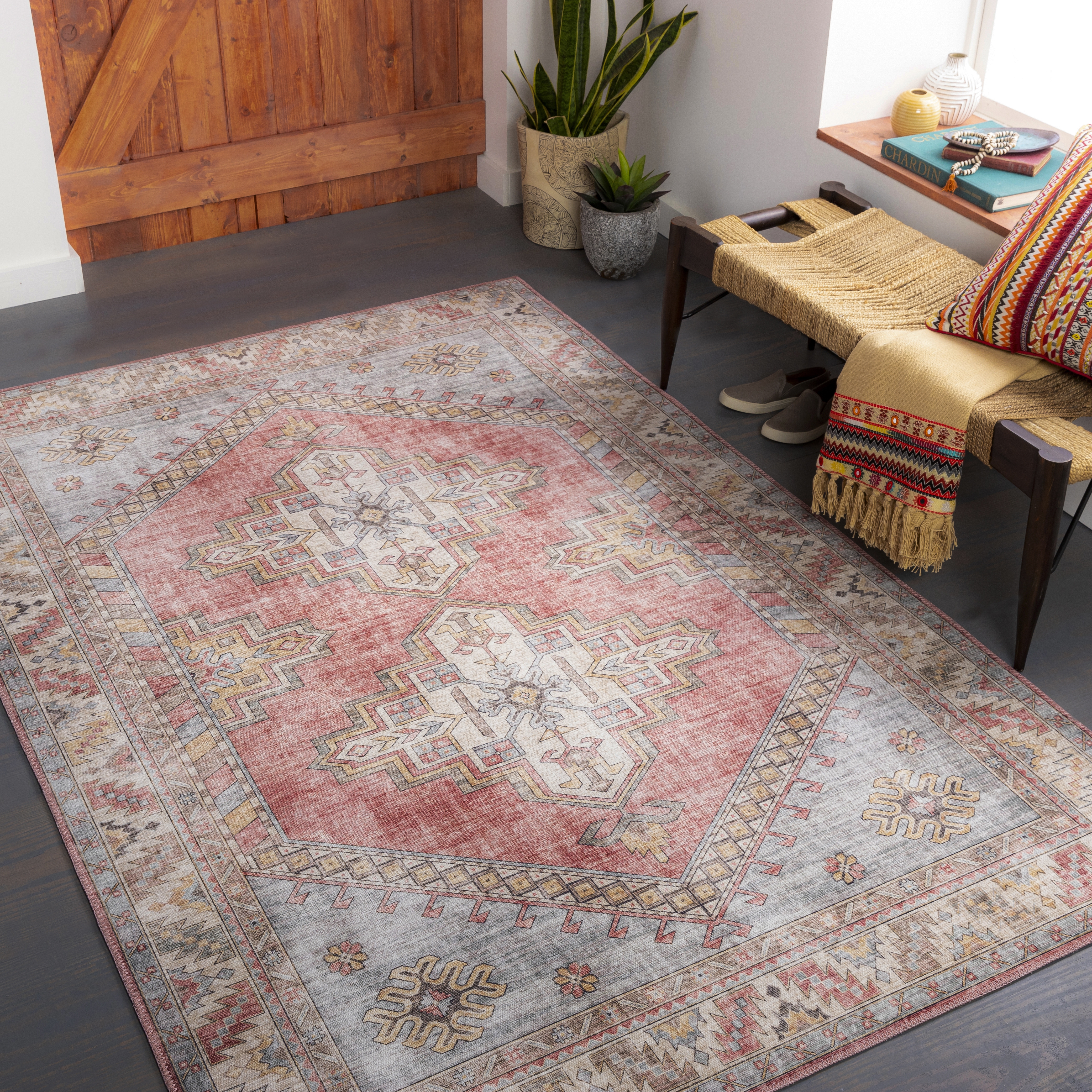 Iris Beige Indoor 8'10" x 12' Machine Woven Rug - Image 1