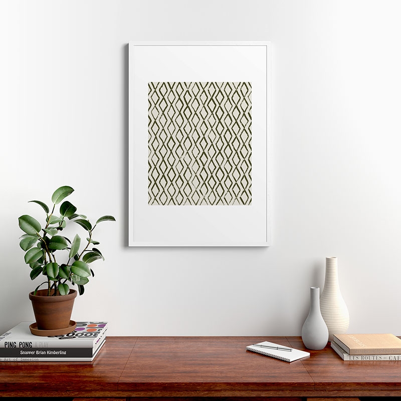 Simple Hand Drawn Pattern Vi by Alisa Galitsyna - Framed Art Print Modern White 24" x 36" - Image 1