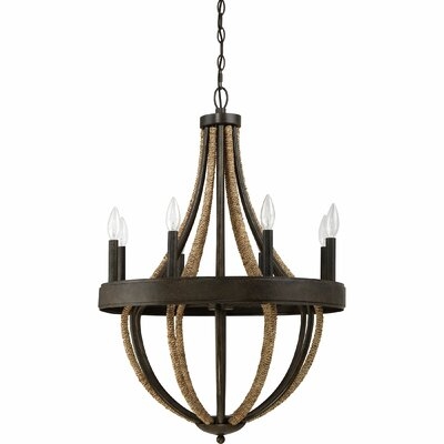 Funches 8 - Light Candle Style Empire Chandelier with Rope Accents - Image 0